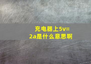 充电器上5v=2a是什么意思啊