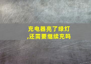 充电器亮了绿灯,还需要继续充吗