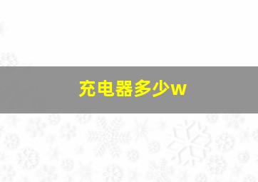 充电器多少w