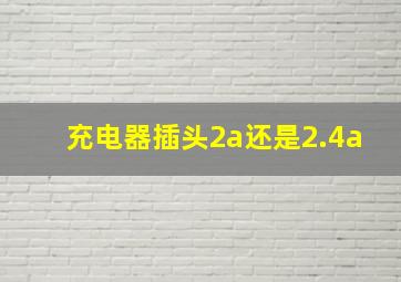 充电器插头2a还是2.4a