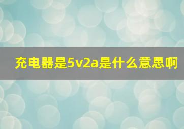 充电器是5v2a是什么意思啊