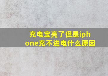 充电宝亮了但是iphone充不进电什么原因