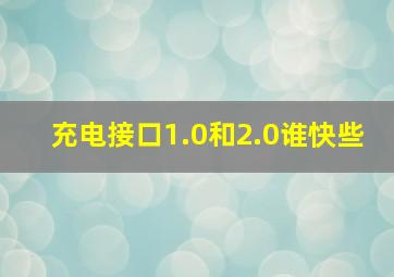 充电接口1.0和2.0谁快些