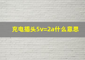 充电插头5v=2a什么意思