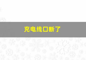 充电线口断了