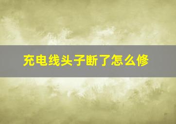 充电线头子断了怎么修