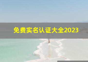 免费实名认证大全2023