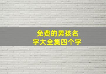 免费的男孩名字大全集四个字