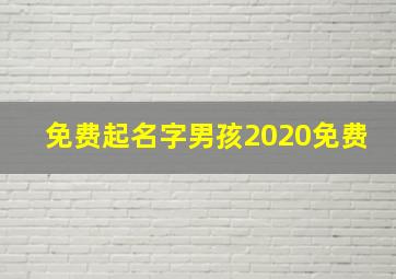 免费起名字男孩2020免费