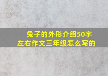 兔子的外形介绍50字左右作文三年级怎么写的