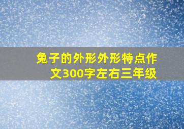 兔子的外形外形特点作文300字左右三年级