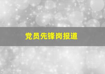 党员先锋岗报道