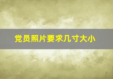 党员照片要求几寸大小