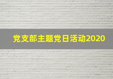 党支部主题党日活动2020