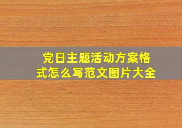 党日主题活动方案格式怎么写范文图片大全