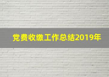 党费收缴工作总结2019年