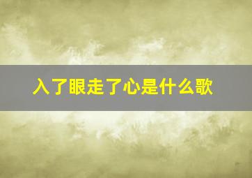 入了眼走了心是什么歌