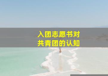 入团志愿书对共青团的认知