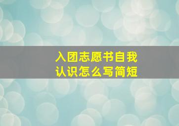 入团志愿书自我认识怎么写简短