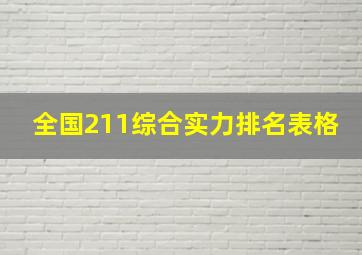 全国211综合实力排名表格