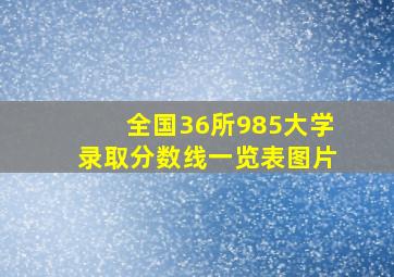 全国36所985大学录取分数线一览表图片