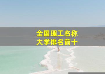 全国理工名称大学排名前十