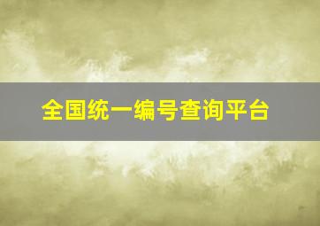 全国统一编号查询平台