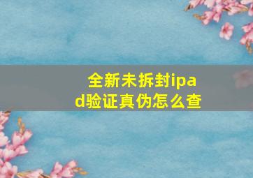 全新未拆封ipad验证真伪怎么查