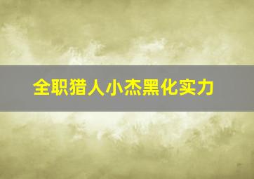 全职猎人小杰黑化实力