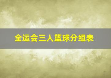 全运会三人篮球分组表