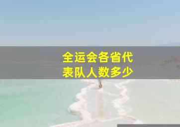 全运会各省代表队人数多少