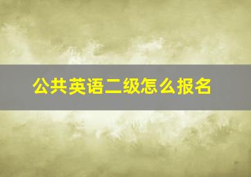 公共英语二级怎么报名