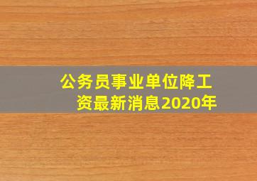 公务员事业单位降工资最新消息2020年