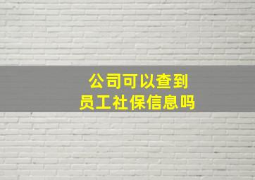 公司可以查到员工社保信息吗