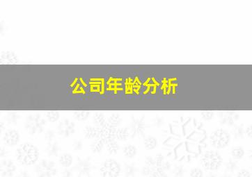 公司年龄分析