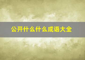 公开什么什么成语大全