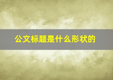 公文标题是什么形状的