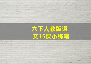 六下人教版语文15课小练笔