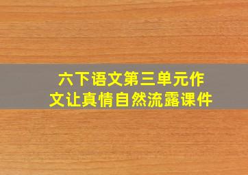 六下语文第三单元作文让真情自然流露课件