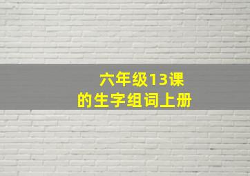 六年级13课的生字组词上册