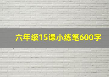 六年级15课小练笔600字