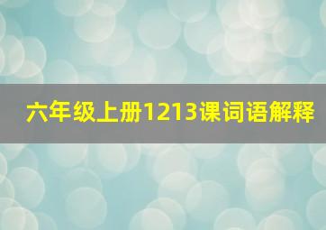 六年级上册1213课词语解释