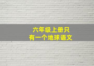 六年级上册只有一个地球语文