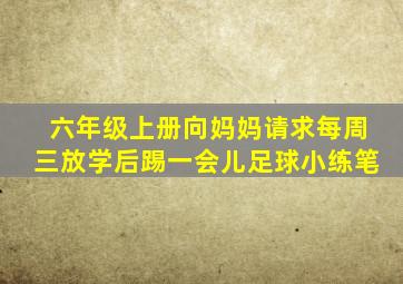 六年级上册向妈妈请求每周三放学后踢一会儿足球小练笔