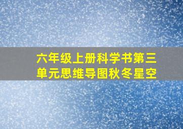 六年级上册科学书第三单元思维导图秋冬星空