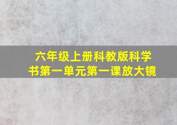 六年级上册科教版科学书第一单元第一课放大镜