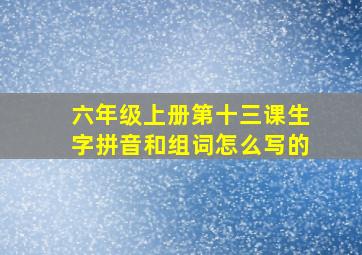 六年级上册第十三课生字拼音和组词怎么写的