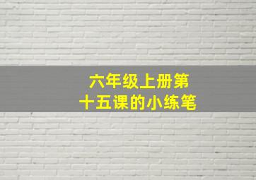 六年级上册第十五课的小练笔