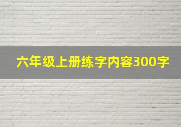 六年级上册练字内容300字