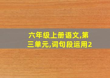 六年级上册语文,第三单元,词句段运用2